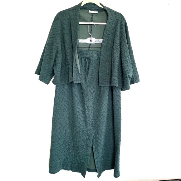 Bryn Walker Teal Midi Skirt & Cardigan Sweater Set - Picture 7 of 8